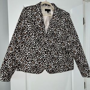 Jcrew leopard print schoolboy blazer XXL